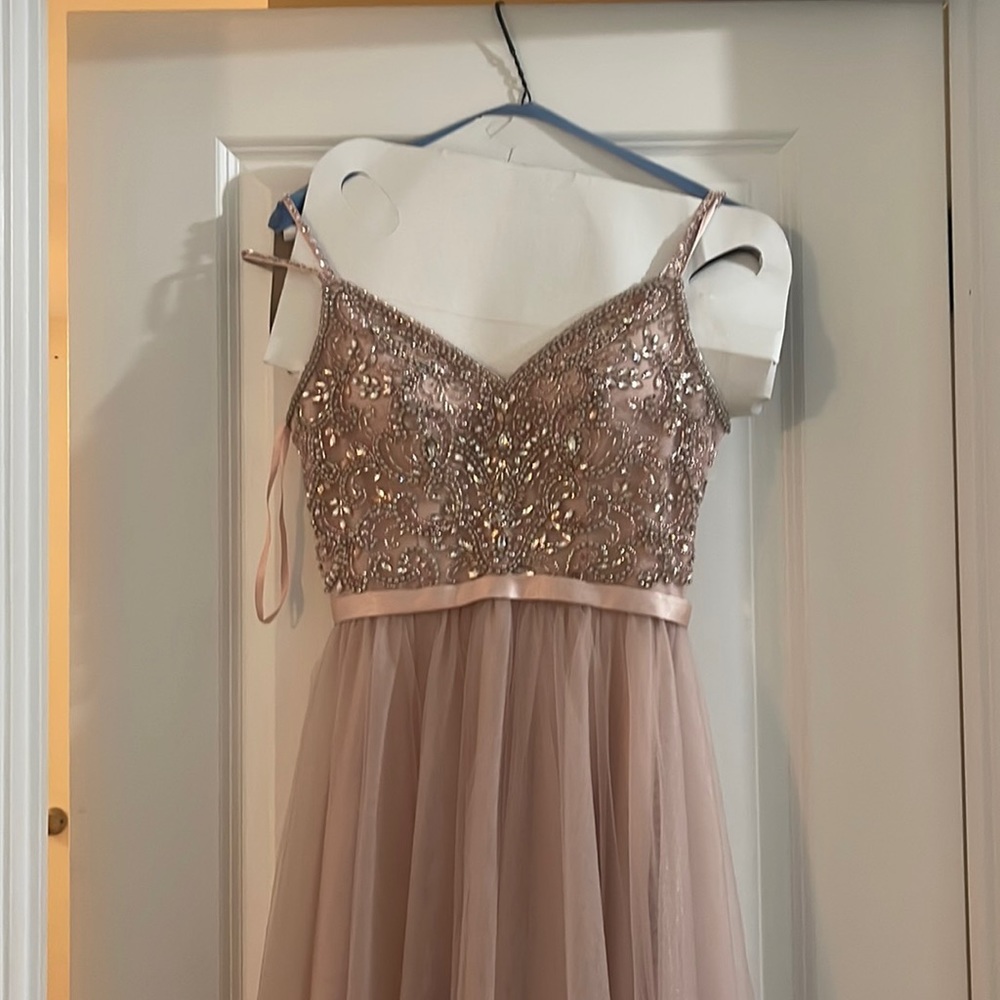 Gorgeous Blush Pink Gown with sequins on top